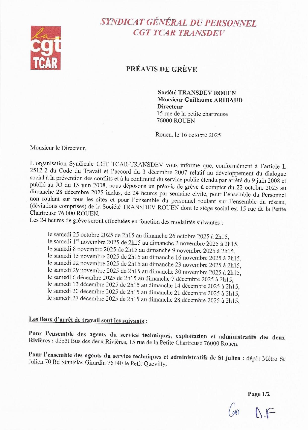 Preavis greve 16 octobre 2025 signe page 0001